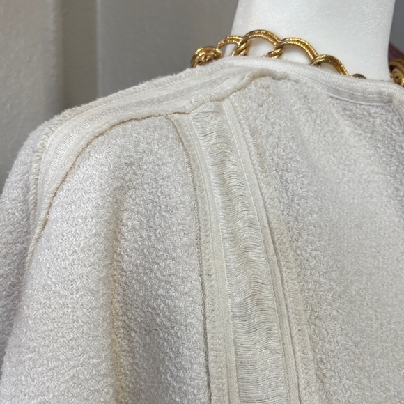 VINCE Elegant Open Cream Textured Jacket - Picture 5 of 16